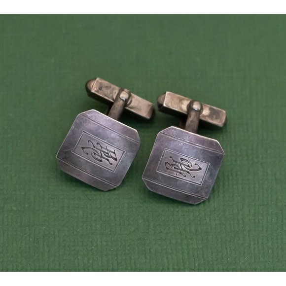 Vintage Sterling Silver Cuff Links by Swank, K25 - Picture 1 of 2
